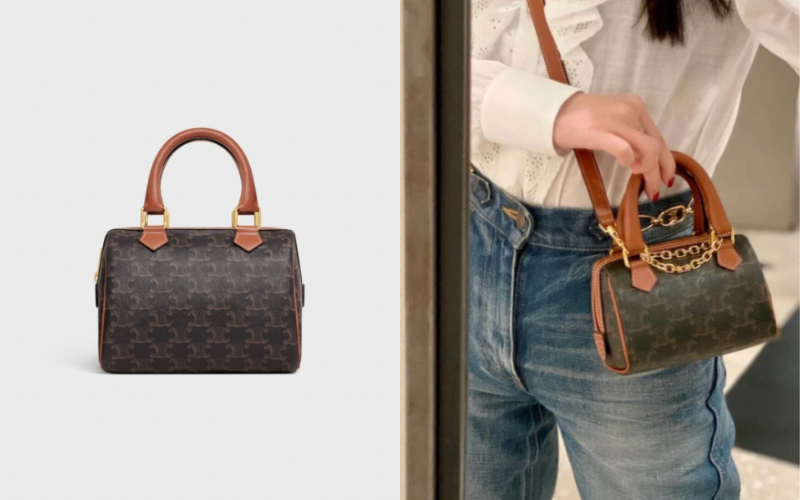 SMALL BOSTON IN TRIOMPHE CANVAS AND CALFSKIN $ 14,000